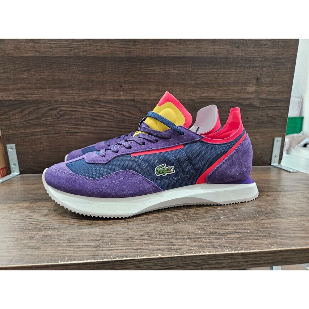 Lacoste Men's Match Break Textile Sneaker NavyPurple 10.5 New